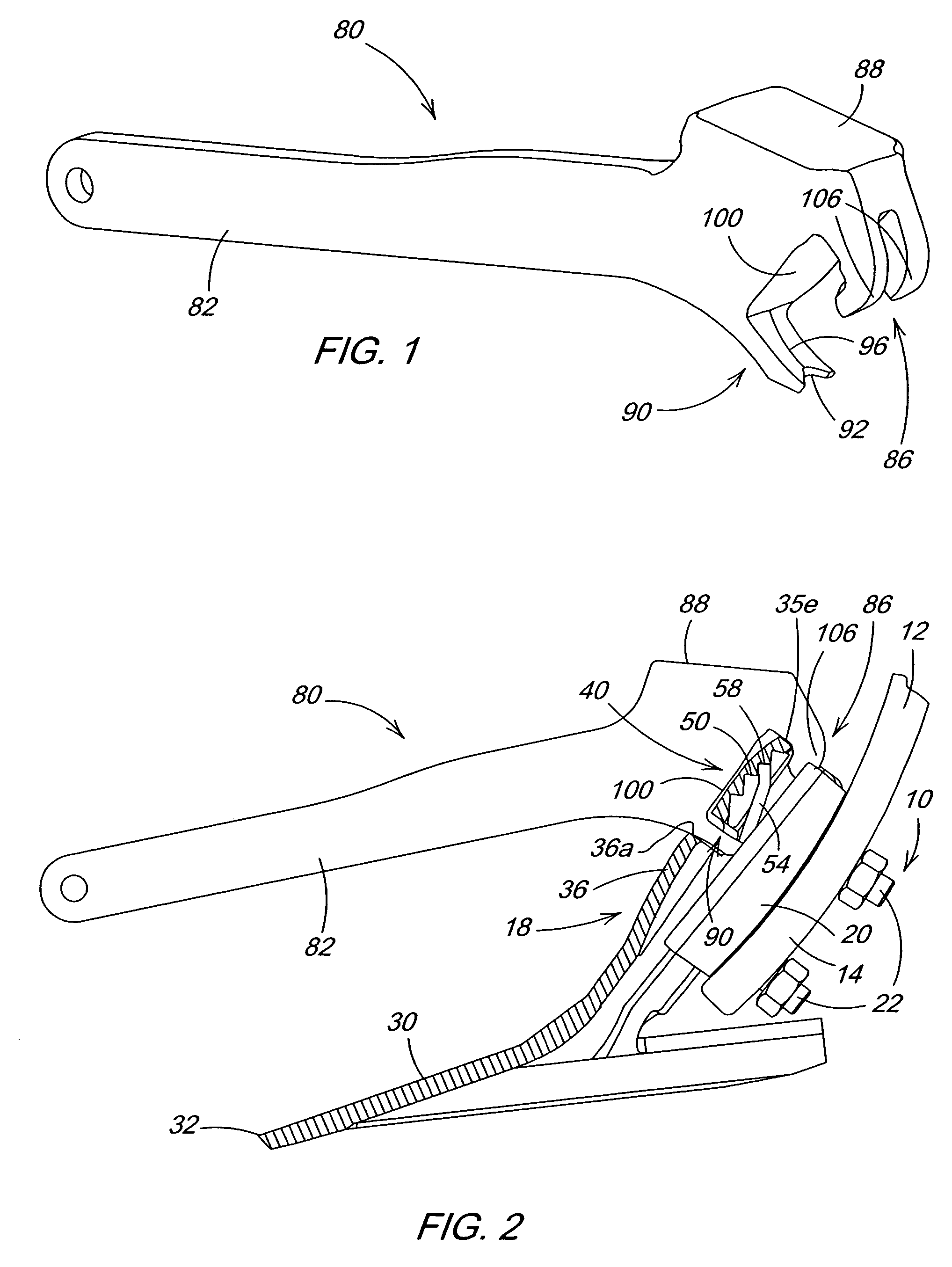 Tool for a knock-on sweep structure