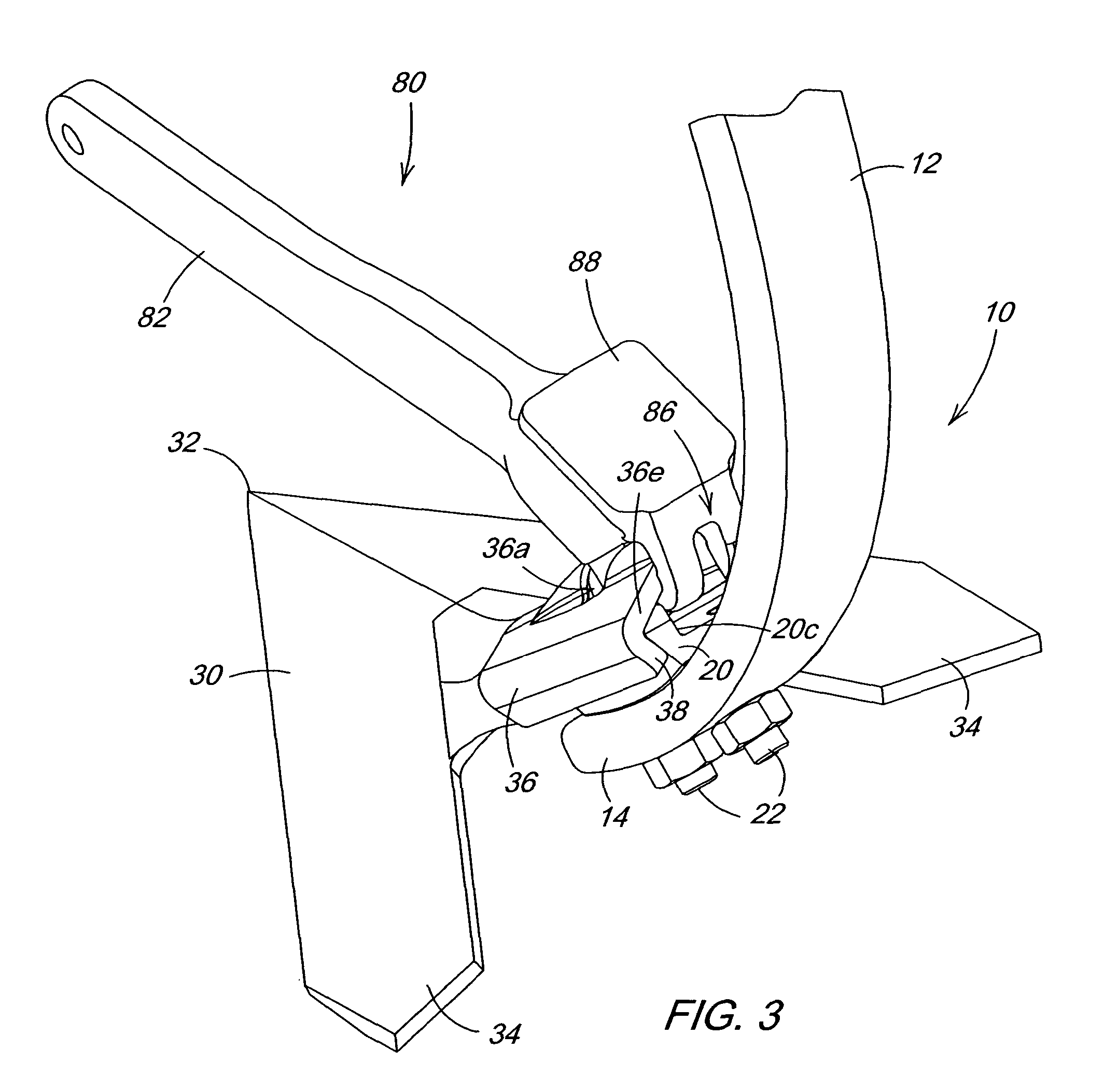 Tool for a knock-on sweep structure