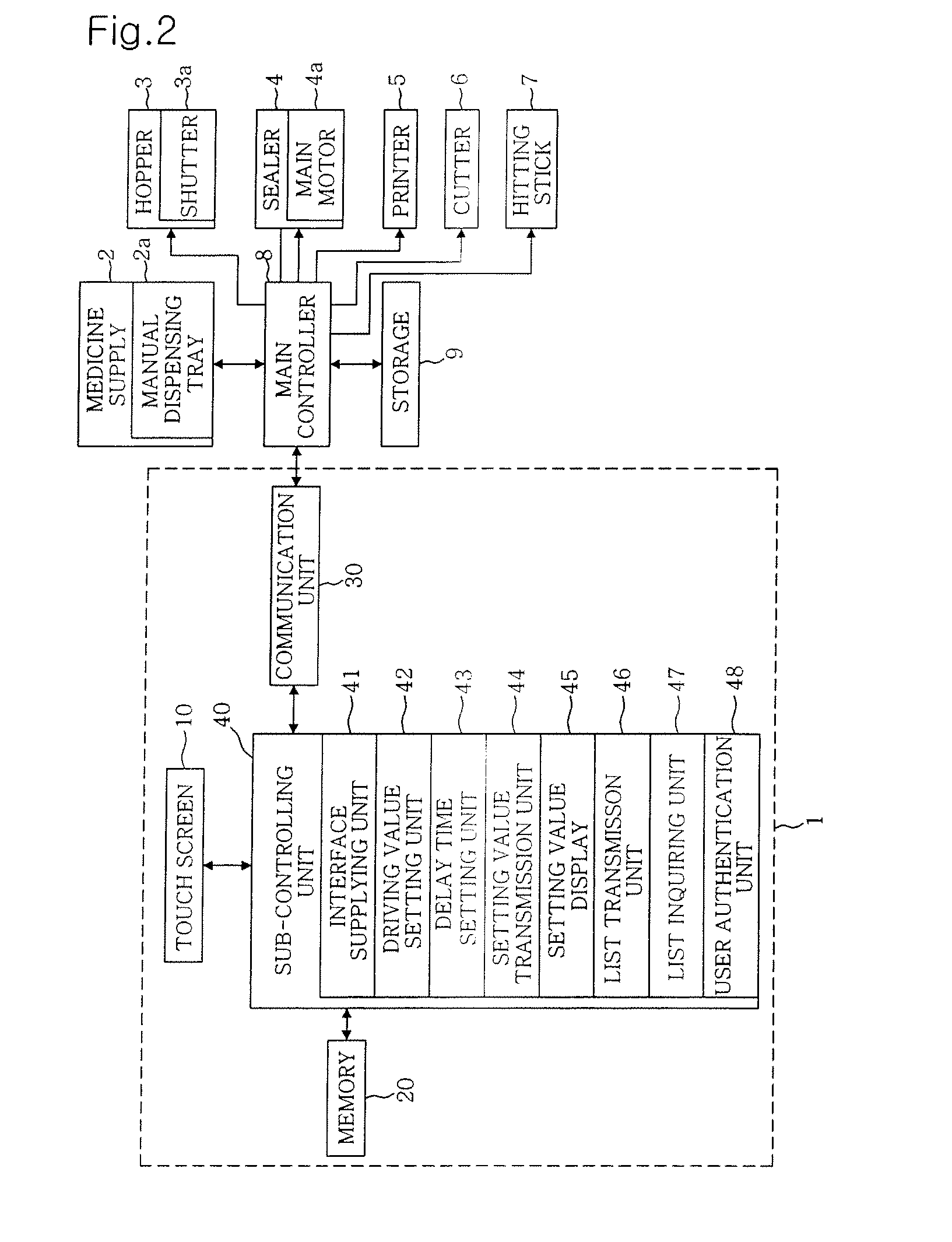 Medicine packaging machine having driving setting device