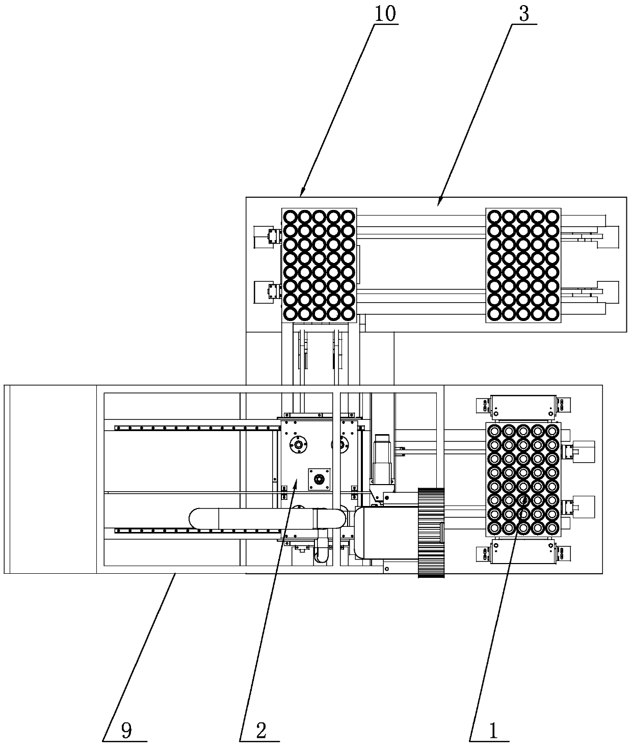 Device and method for discharging and recovering baking tray and separating food from baking tray