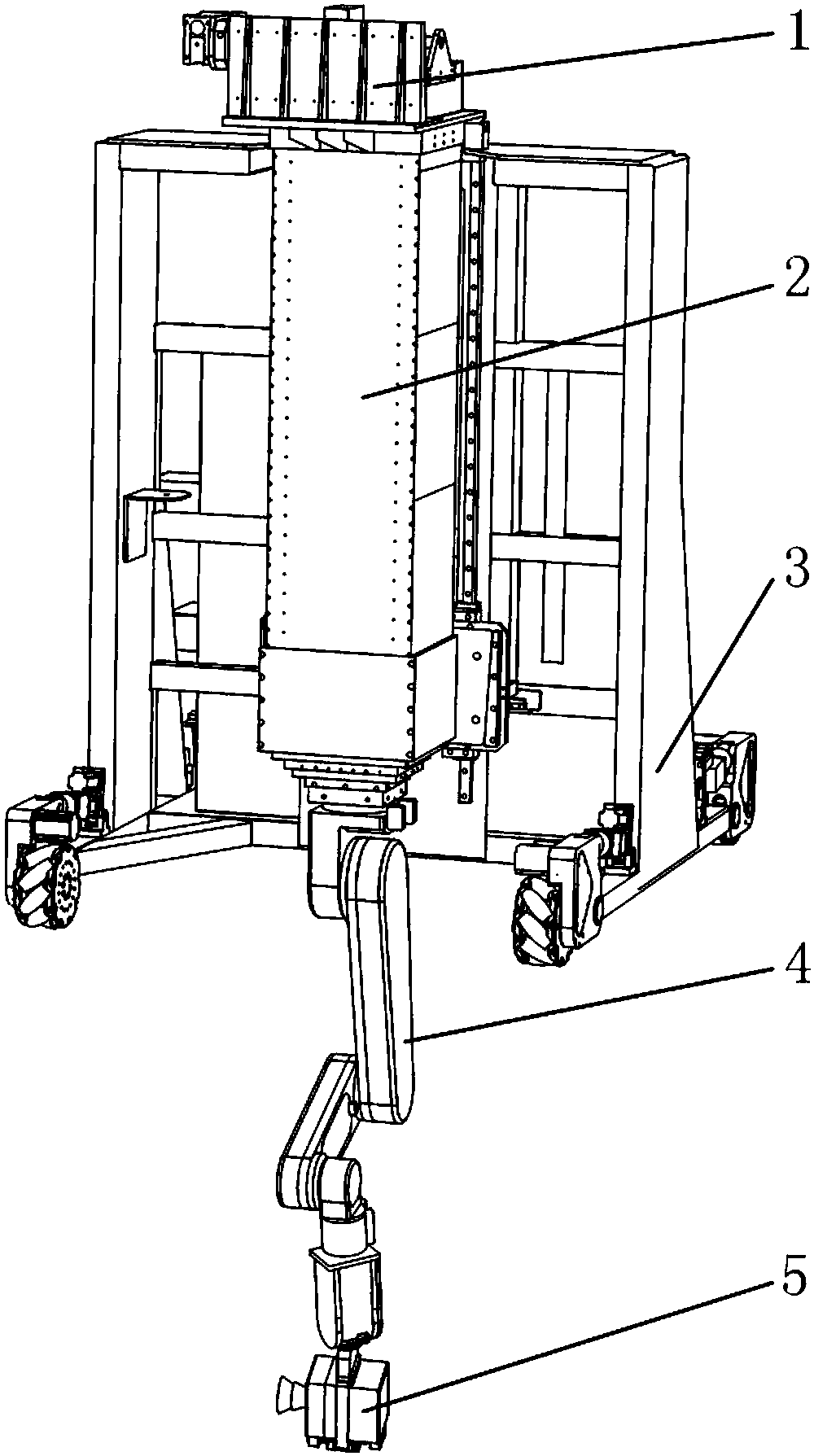 Underground high-radiation space source item surveying robot and method