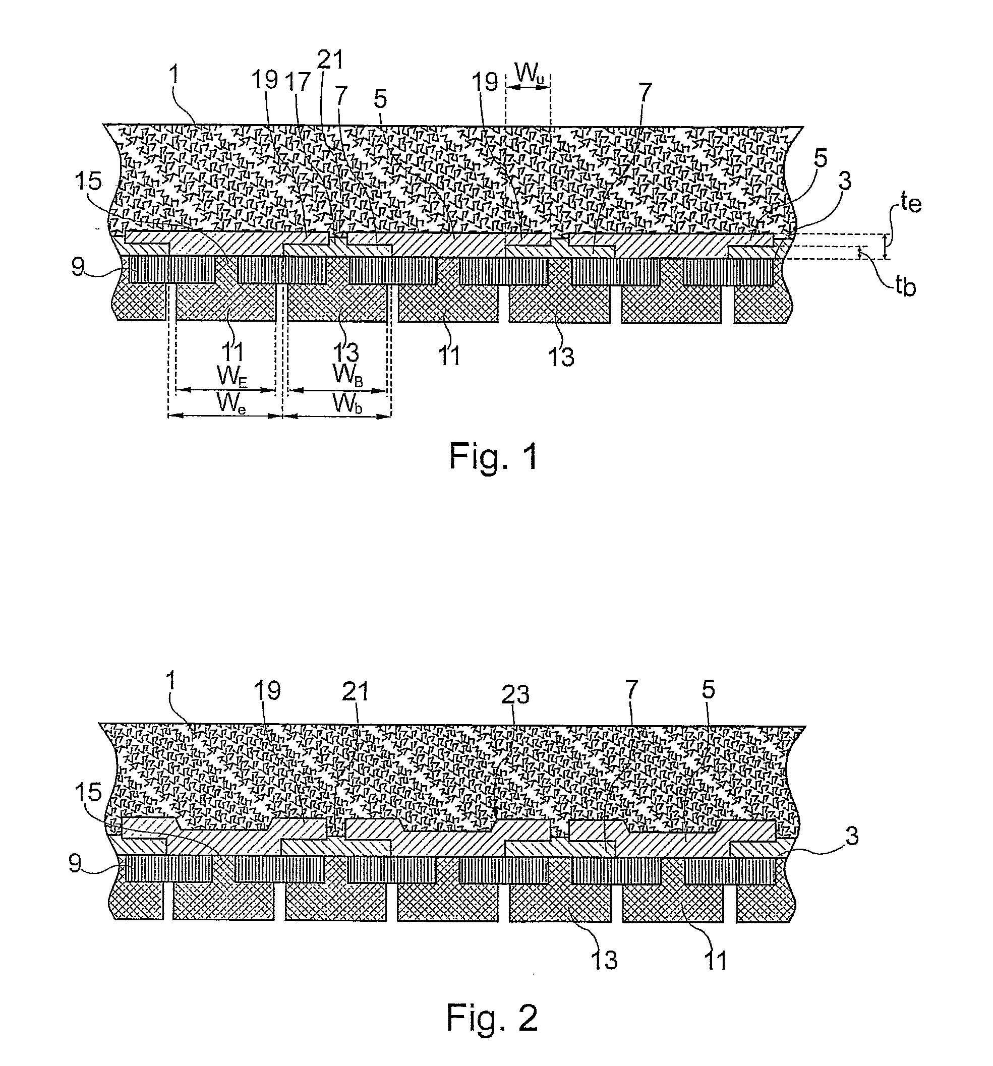 Rear-contact solar cell having extensive rear side emitter regions and method for producing the same