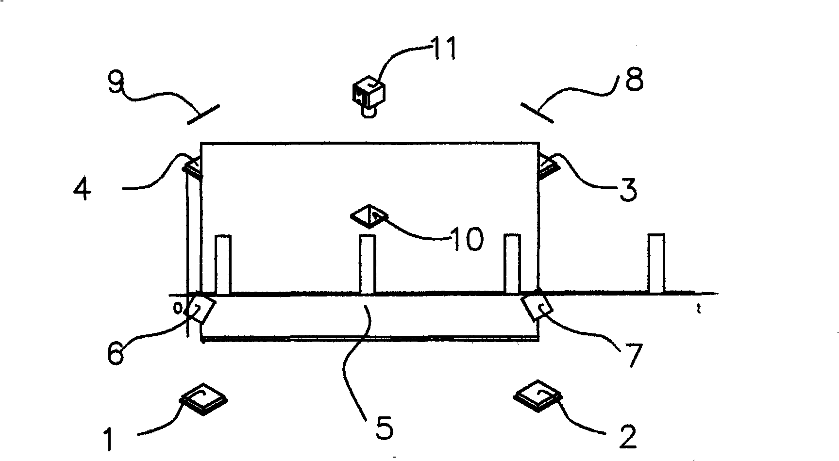 On-line data measuring method for regular polygon measured object based on machine vision and system