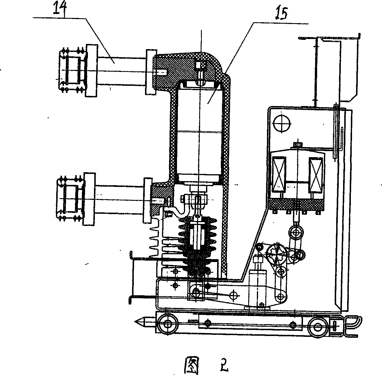 Vacuum switch with the dual operation machine