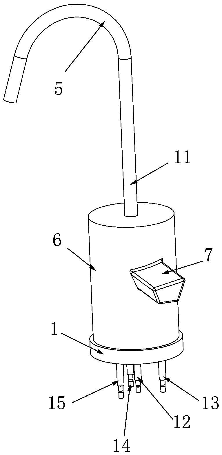 A faucet used for electromagnetic control of water purifier