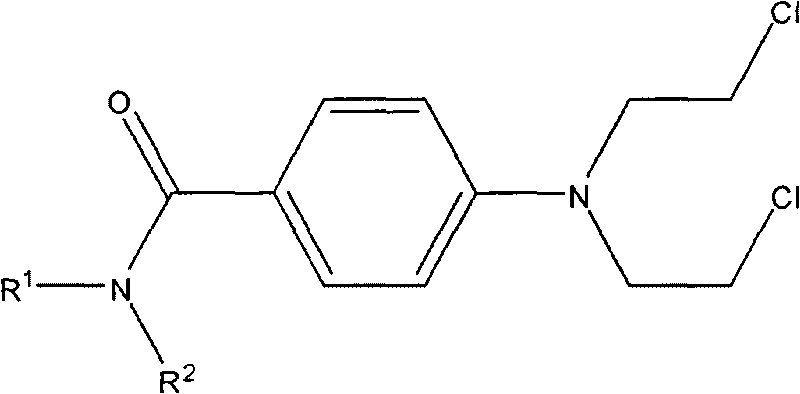 Benzoic acid nitrogen mustard derivative as well as preparation method and application thereof