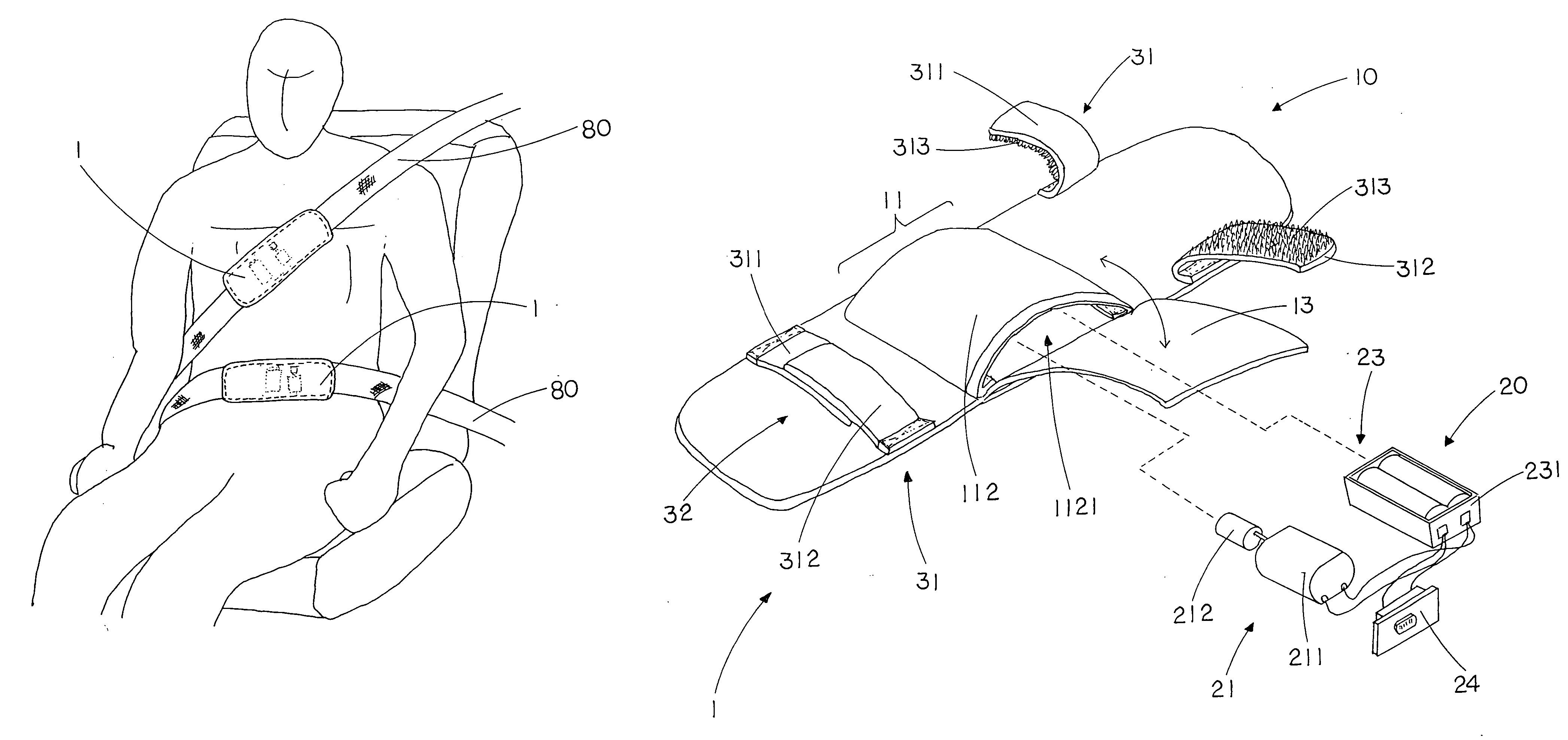 Seat belt massager