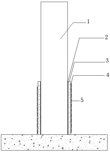 A repair anti-scouring structure and construction method based on tire strip pier