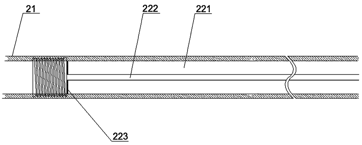 Post-mixing abrasive gas jet coal breaking device and coal breaking method thereof