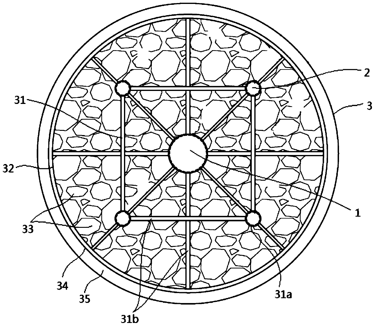 Offshore wind generation set mounting foundation assembly