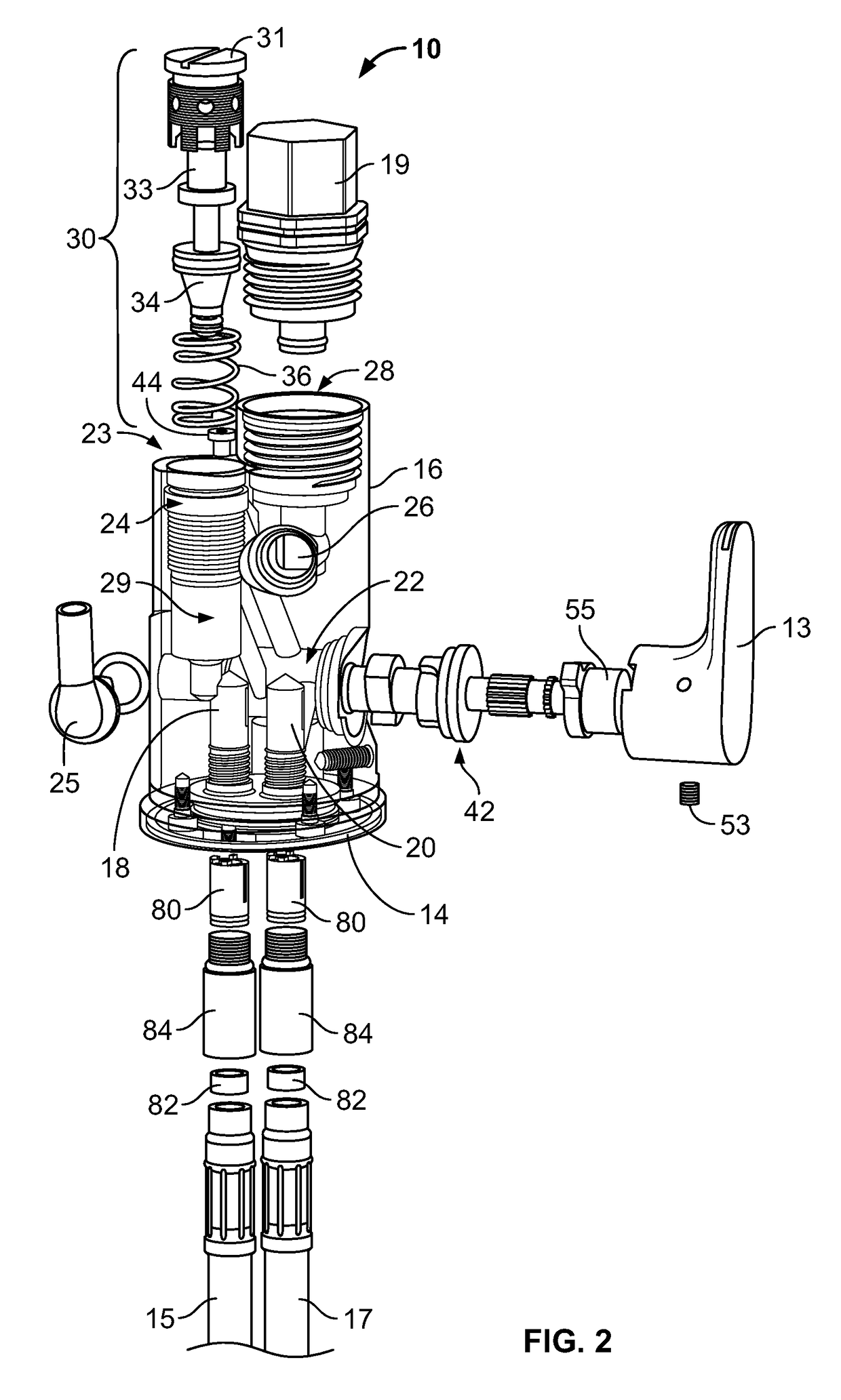 Faucet Assembly With Integrated Anti-Scald Device