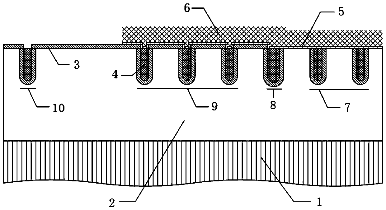 Low-cost TMBS device structure and manufacturing method