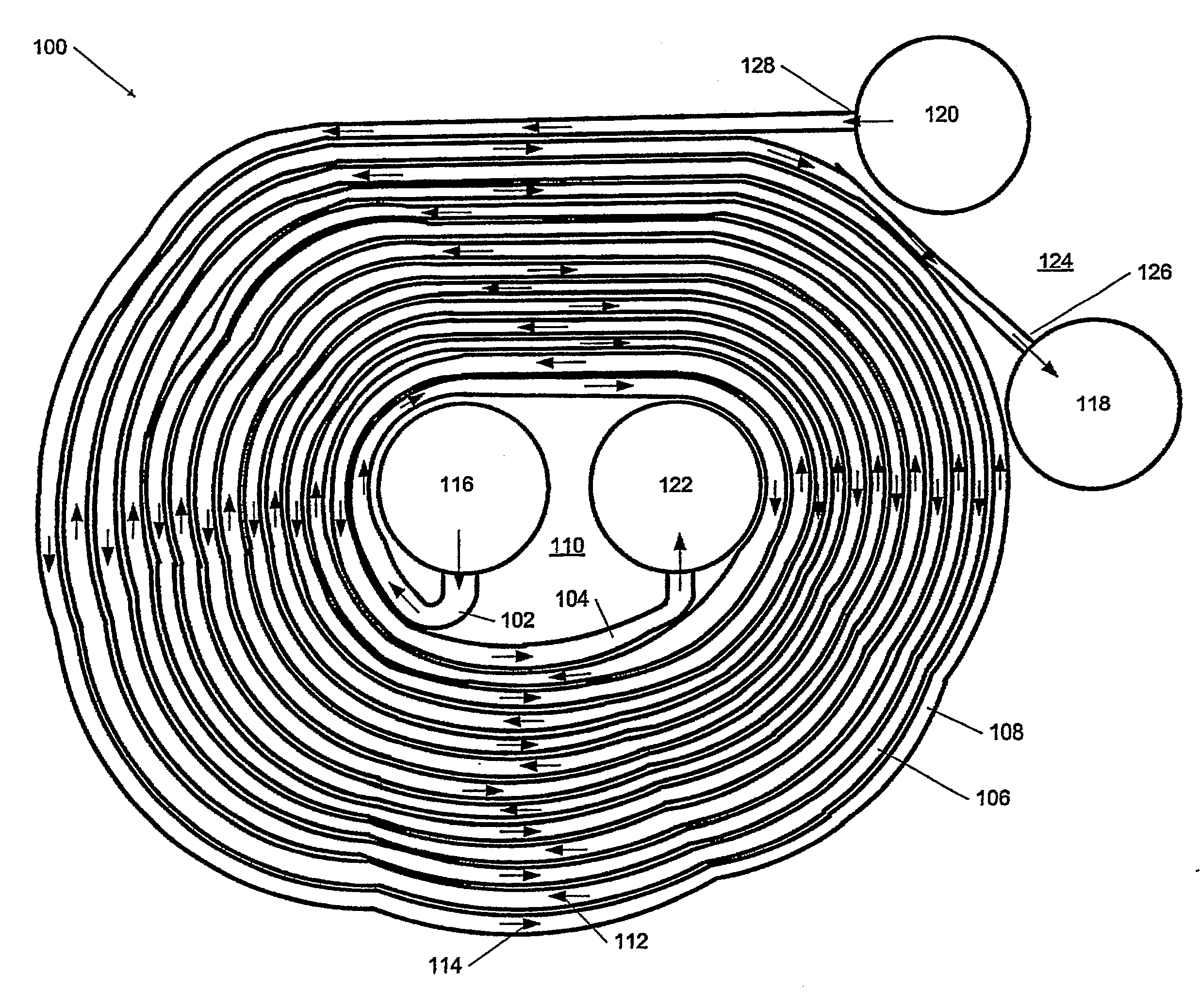 Spiral flat-tube heat exchanger