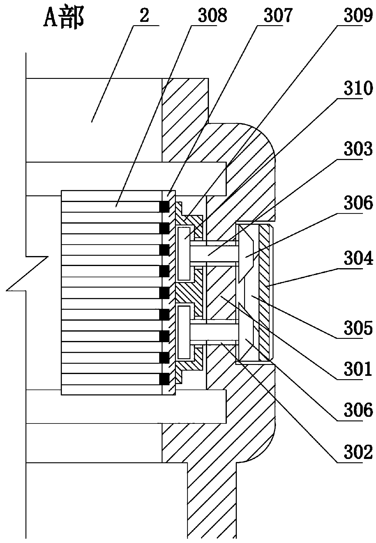 Steel sleeve rotating-type locking mechanism