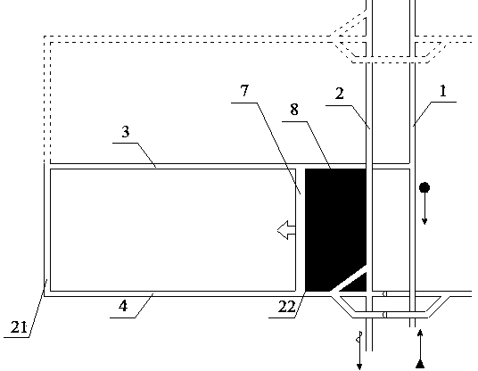 A kind of pre-excavation two-way forward solid filling coal mining method