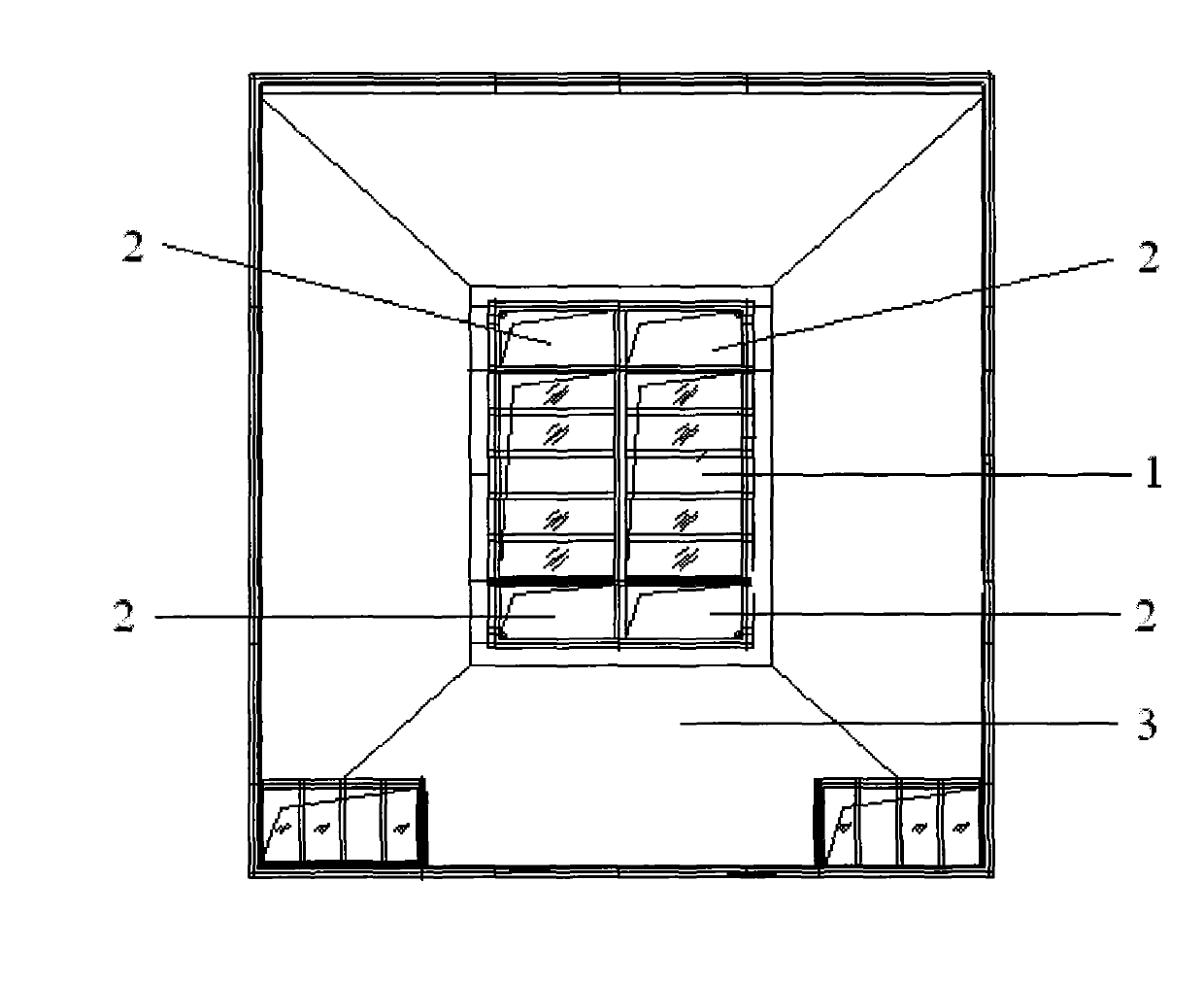 A courtyard system integrated of lighting, ventilating, draining and line