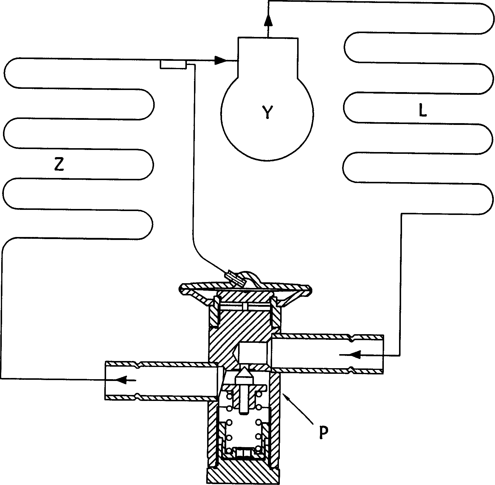 Thermal expansion valve having diversion function