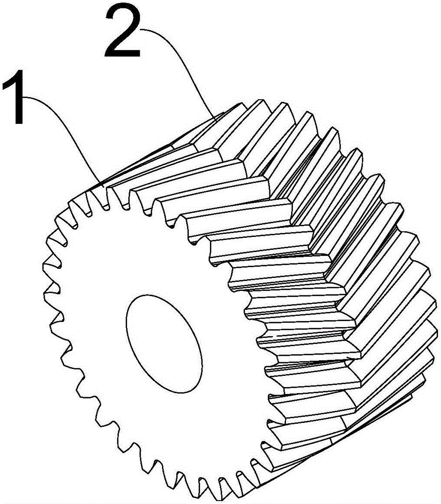 Herringbone gear with annular oil storage cavity