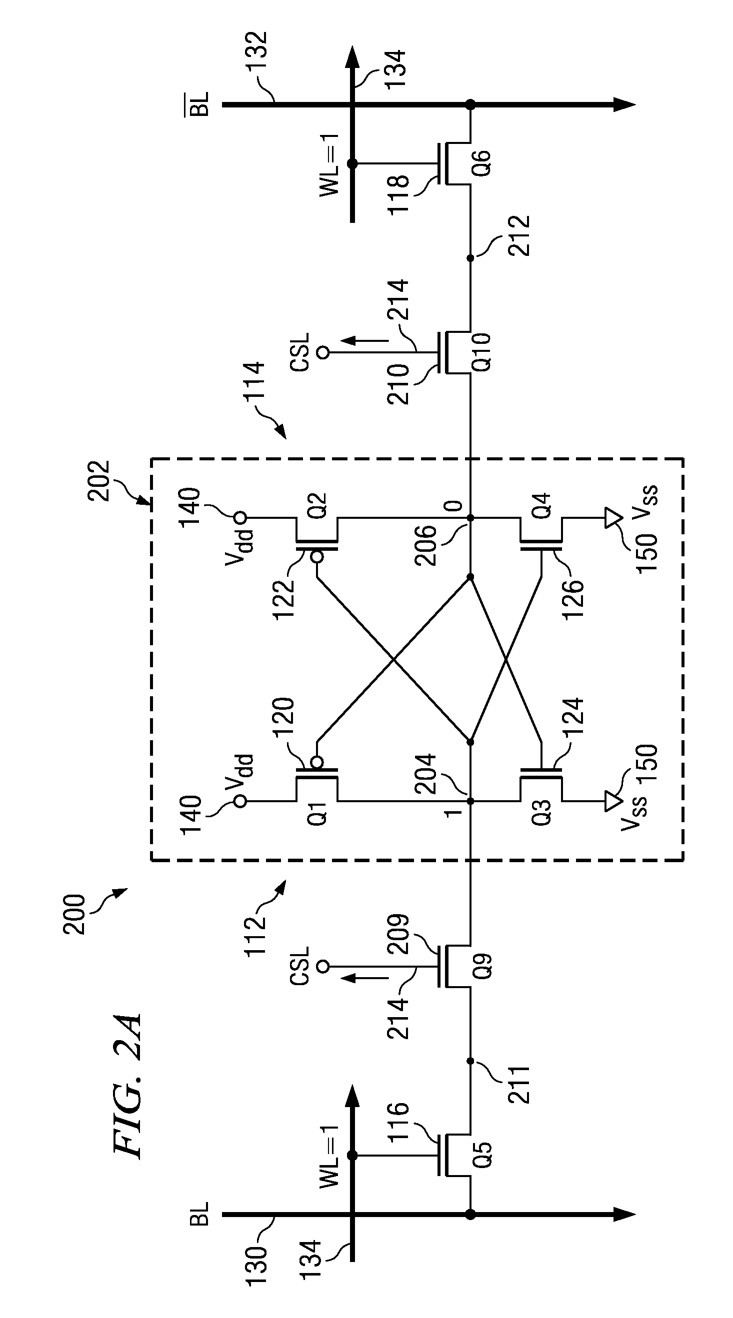 SRAM cell with column select line