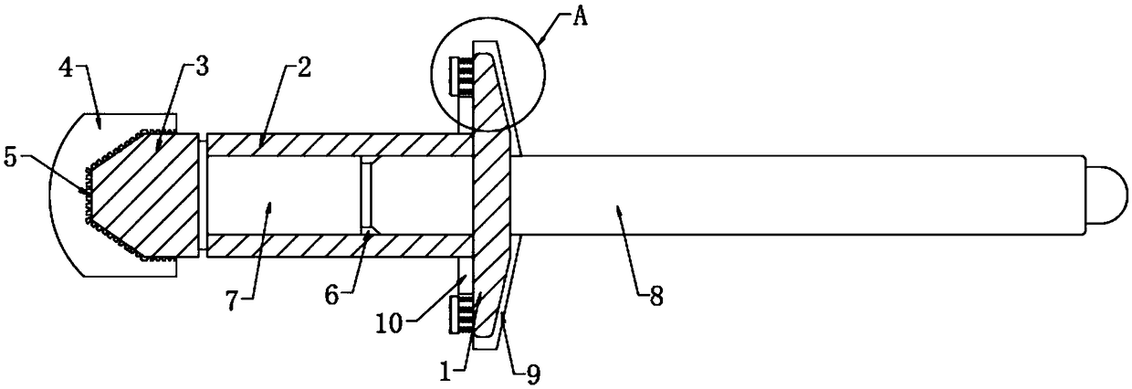 Scratch-resistant self-plugging rivet