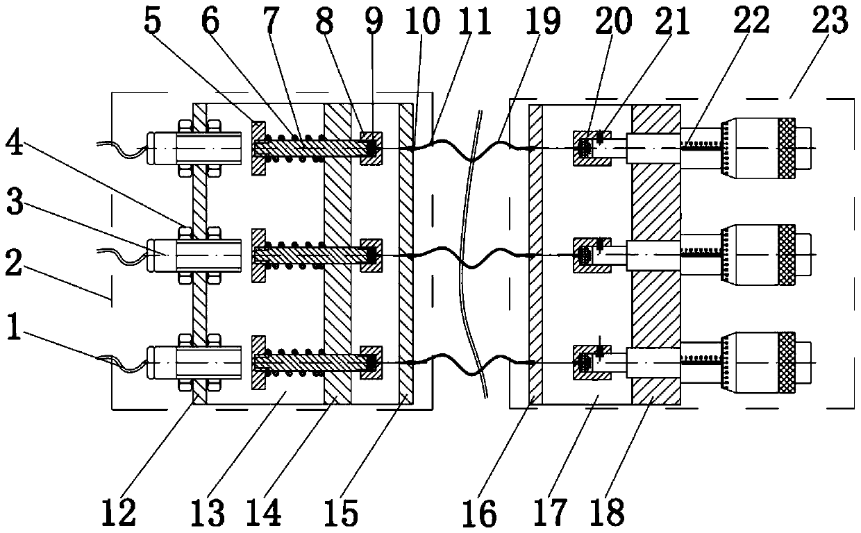 Proximity switch test device under high temperature environment