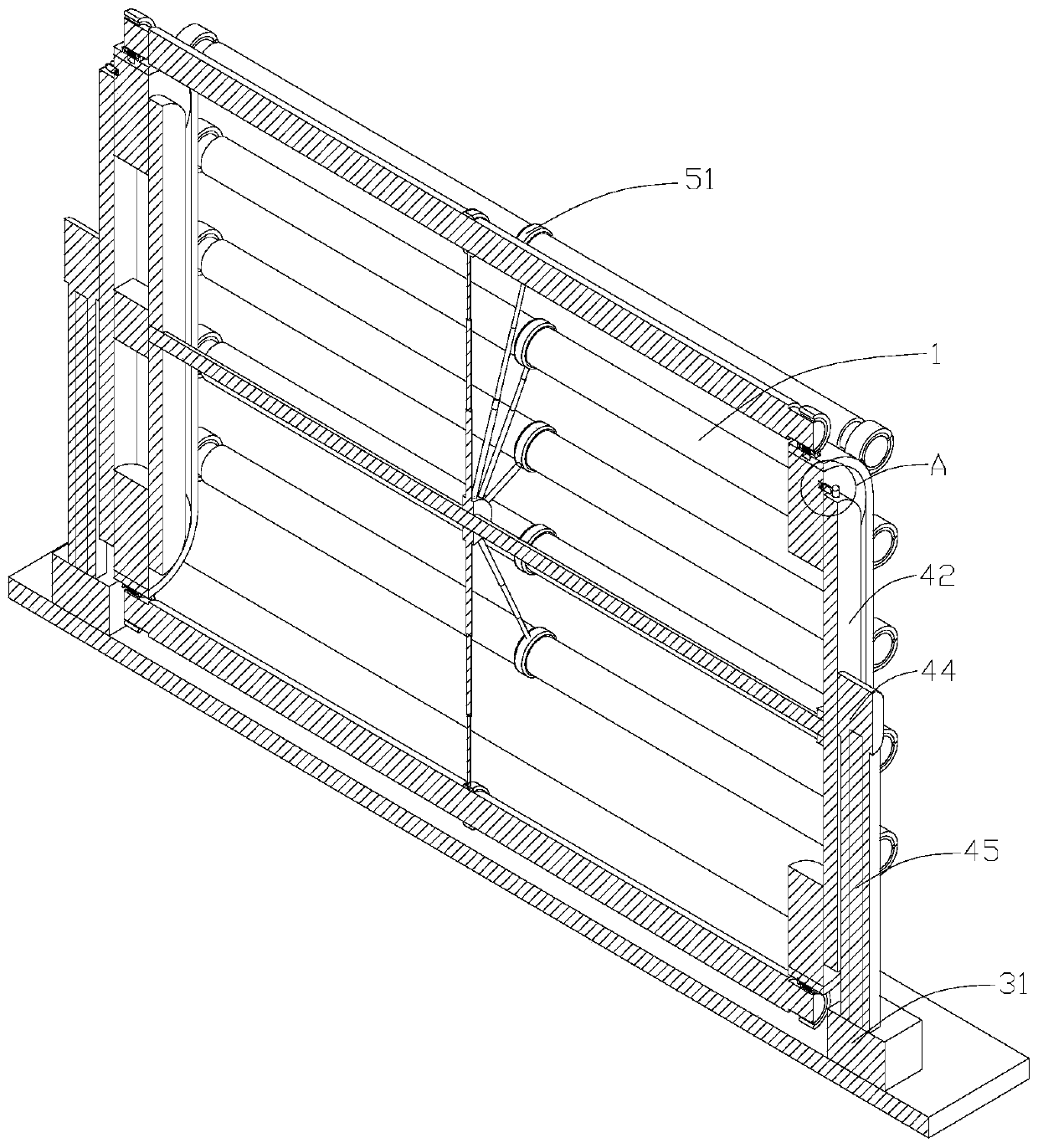 Open channel type ultraviolet disinfection equipment for sewage treatment