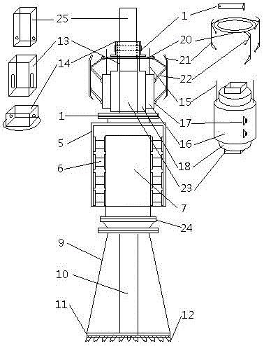 Hydraulic high-frequency down-the-hole rock-breaking drill at the bottom of the rotary pile machine