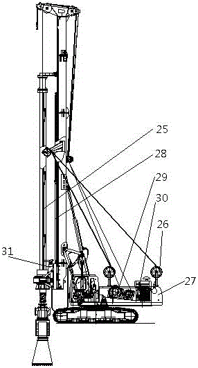 Hydraulic high-frequency down-the-hole rock-breaking drill at the bottom of the rotary pile machine