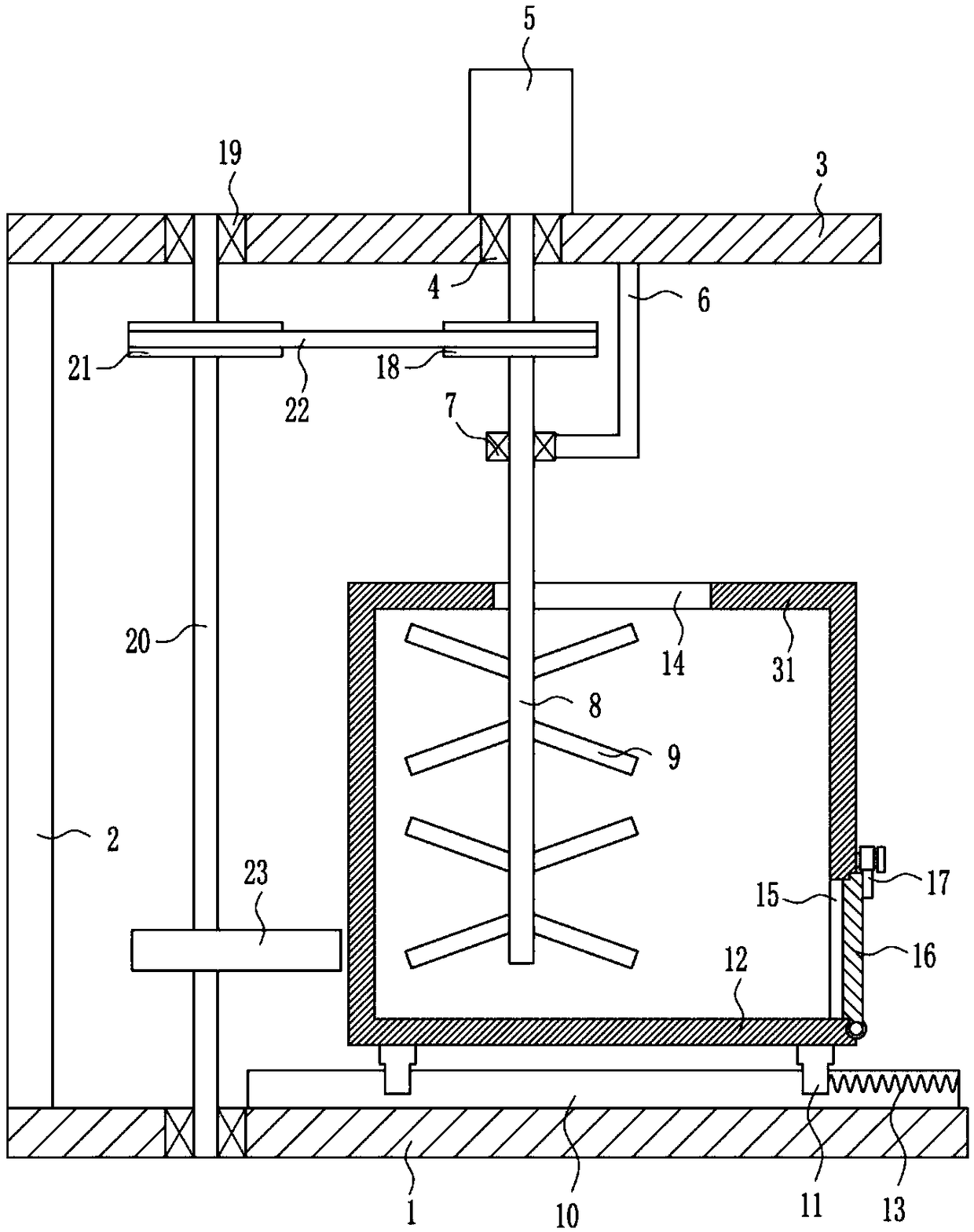 Concrete stirring device used for hydraulic engineering