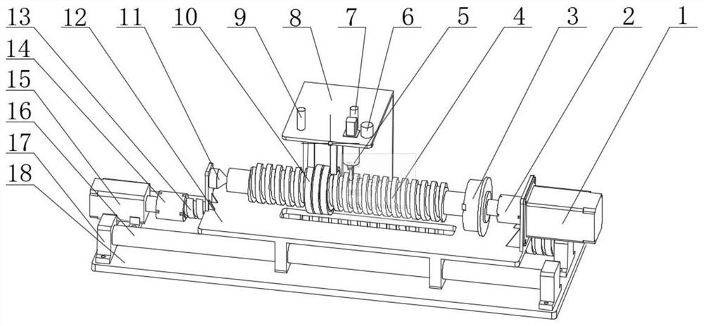 A large diameter and large pitch screw surface induction heating device and surface heating method