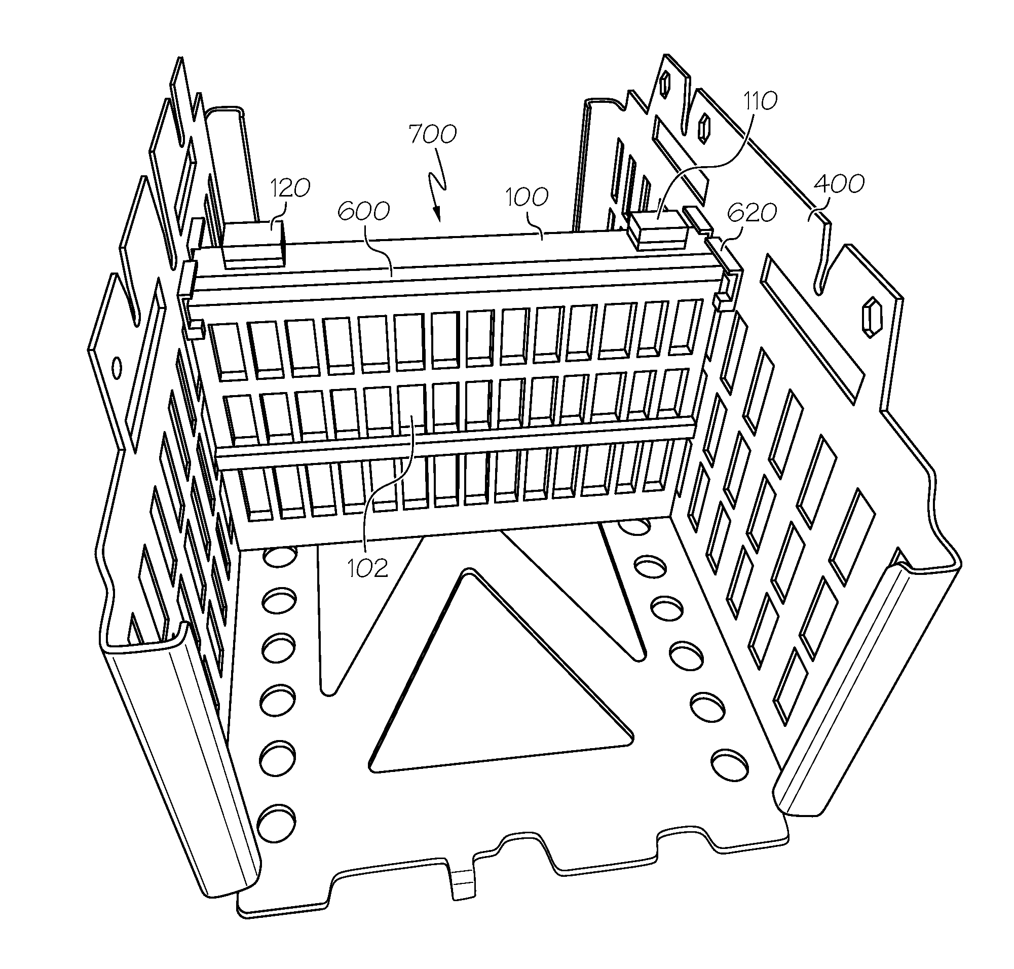 Cell cooling frames with cantilevered side seals