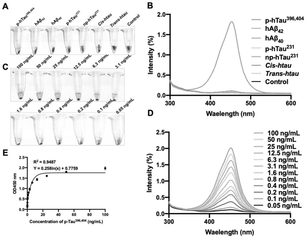 Three kits for detecting human phosphorylated Tau protein and preparation method thereof