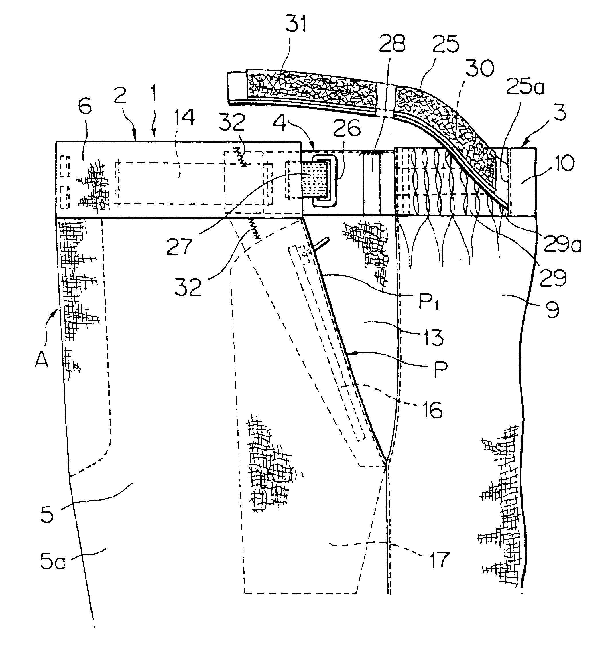 Waist expanding and contracting structure for pants or the like