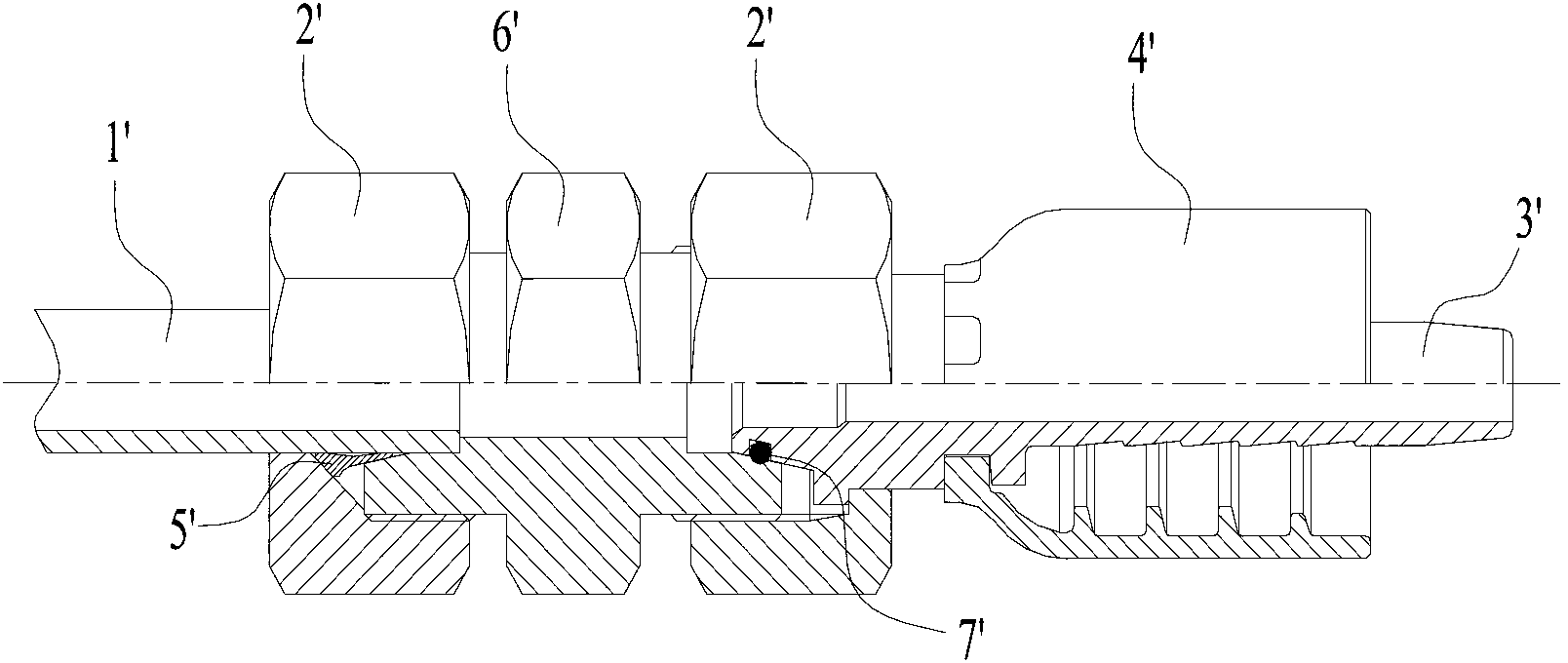 Pipeline connection structure and hydraulic pipeline