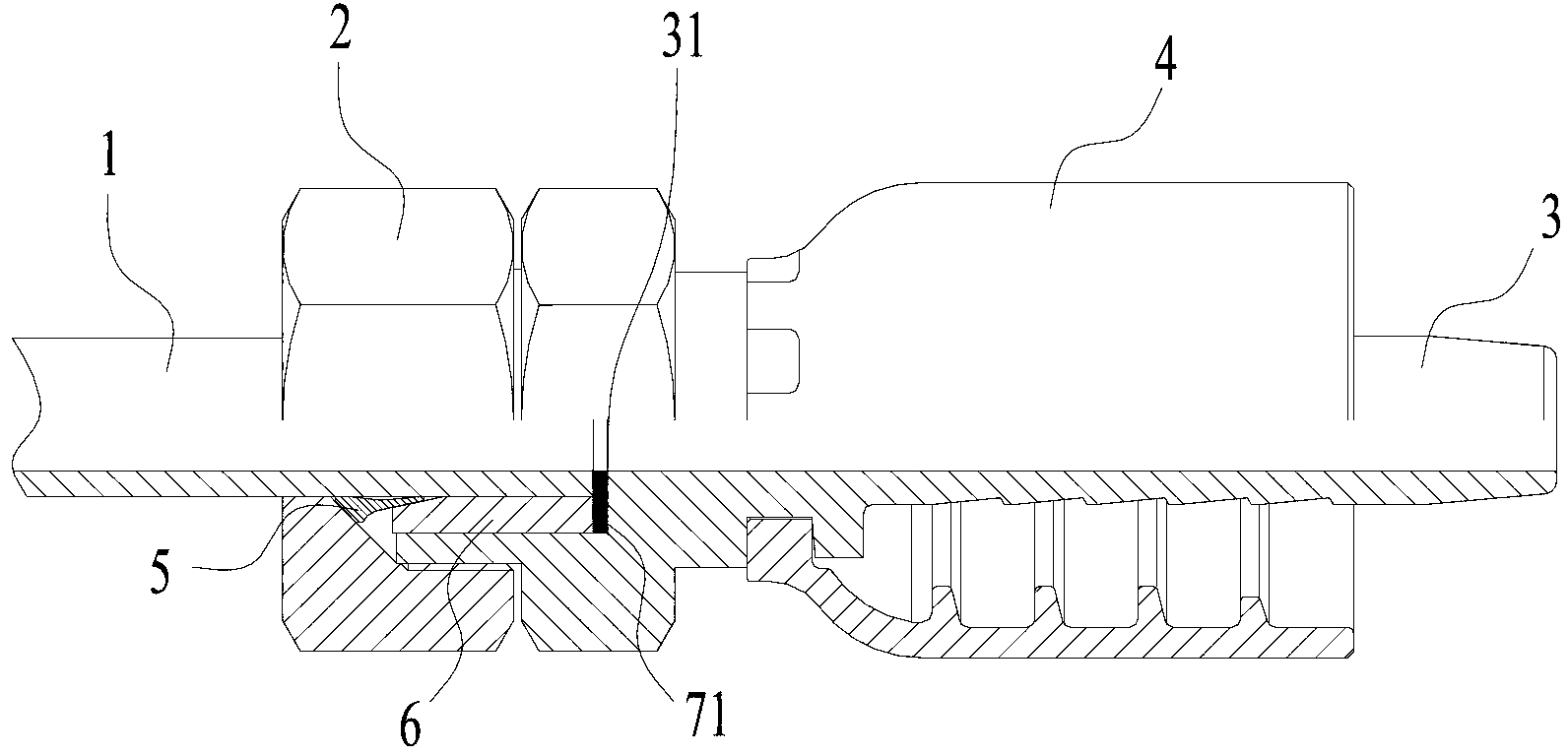 Pipeline connection structure and hydraulic pipeline