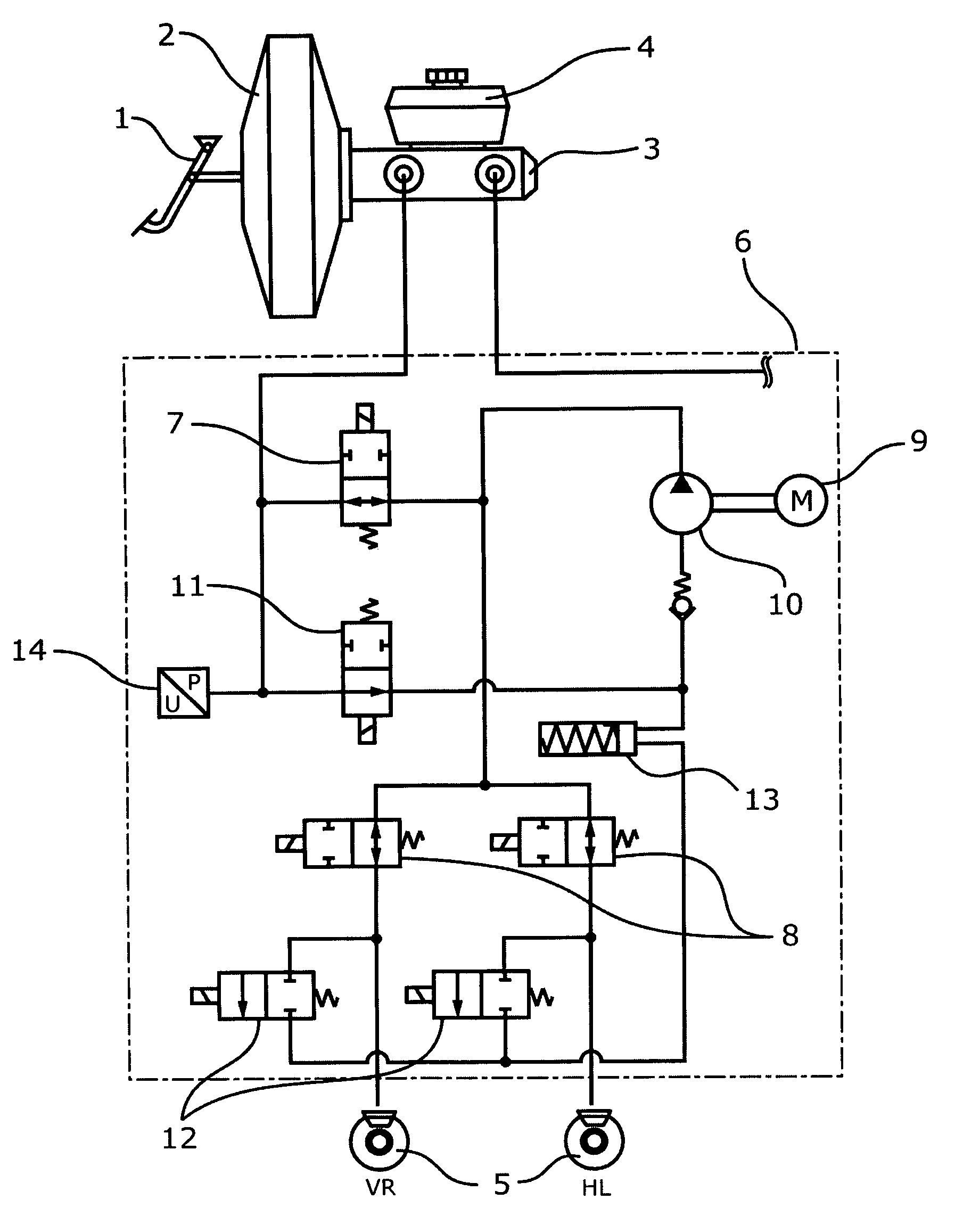 Method for supporting a brake system in case of reduced effectiveness of the vehicle brake system