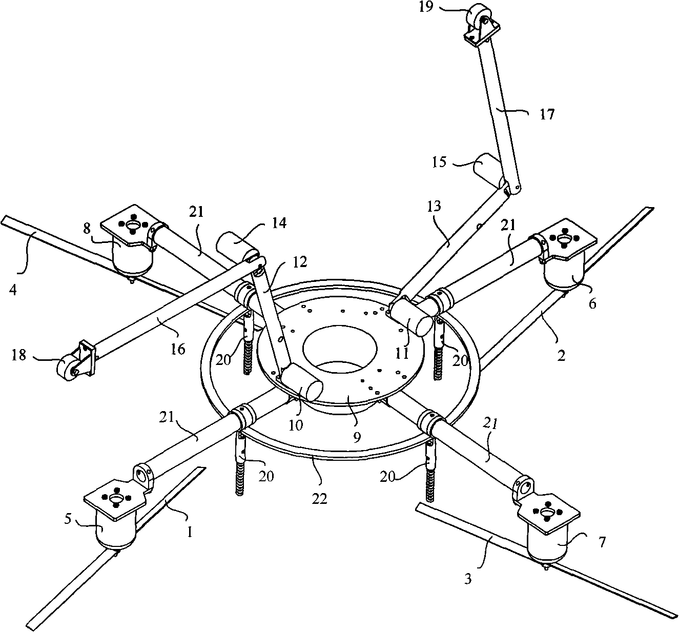 Multi-rotor wheel-leg type multifunctional air robot and sports programming method thereof