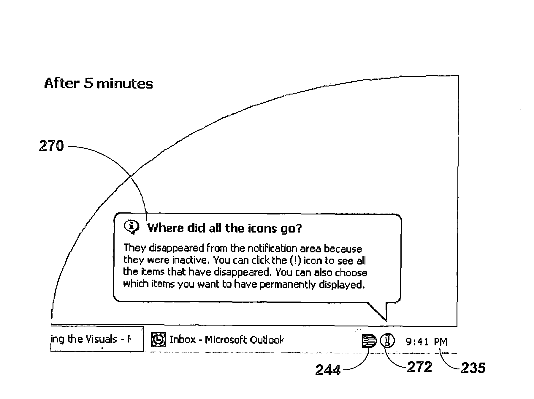 Method and system for reducing notification area clutter