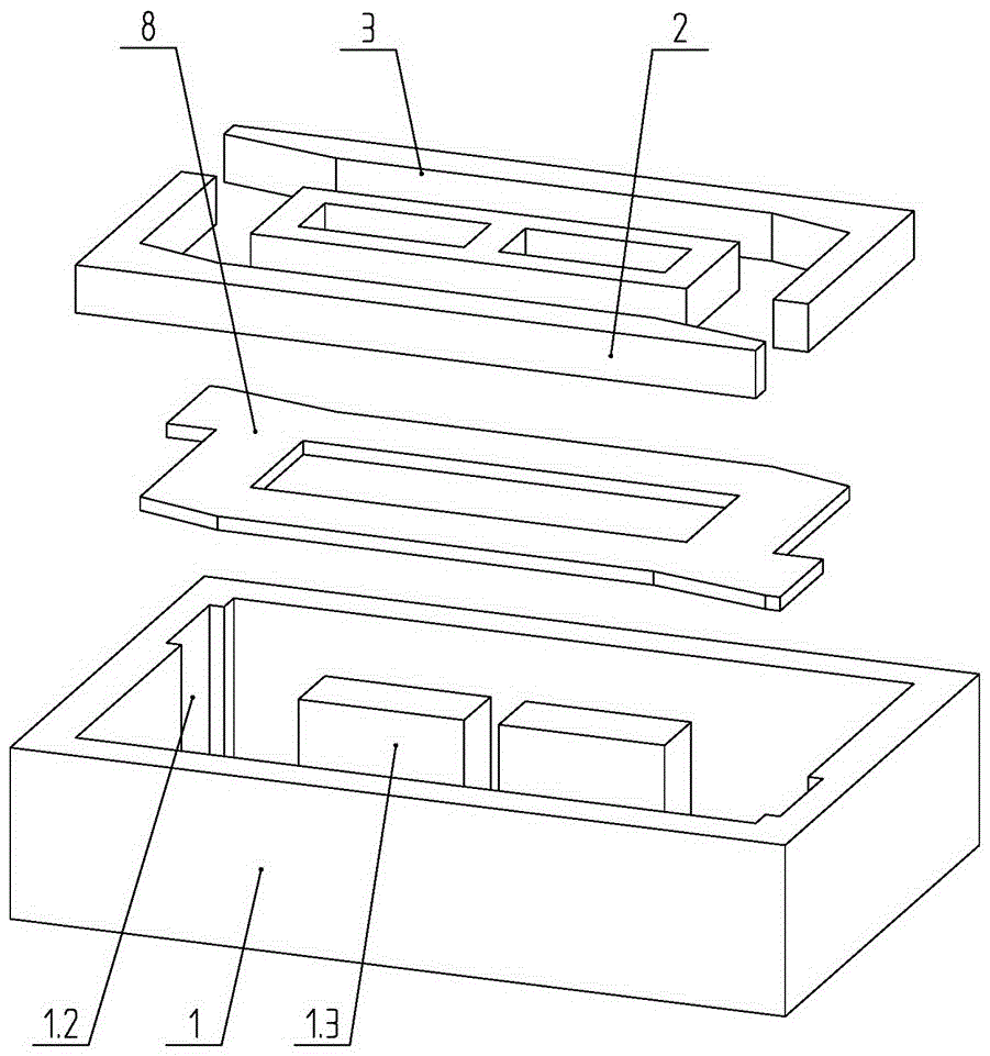 A mold for making concrete composite thermal insulation blocks of fully blocked bridges