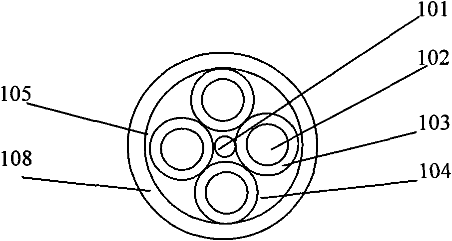 Multi-phase optical fiber embedded power cable