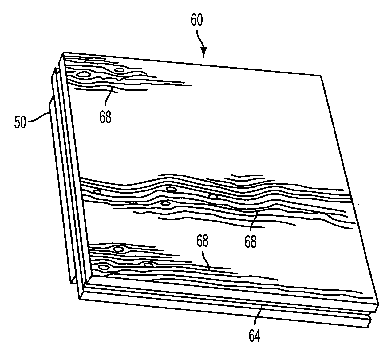 Flooring system having large floor pattern