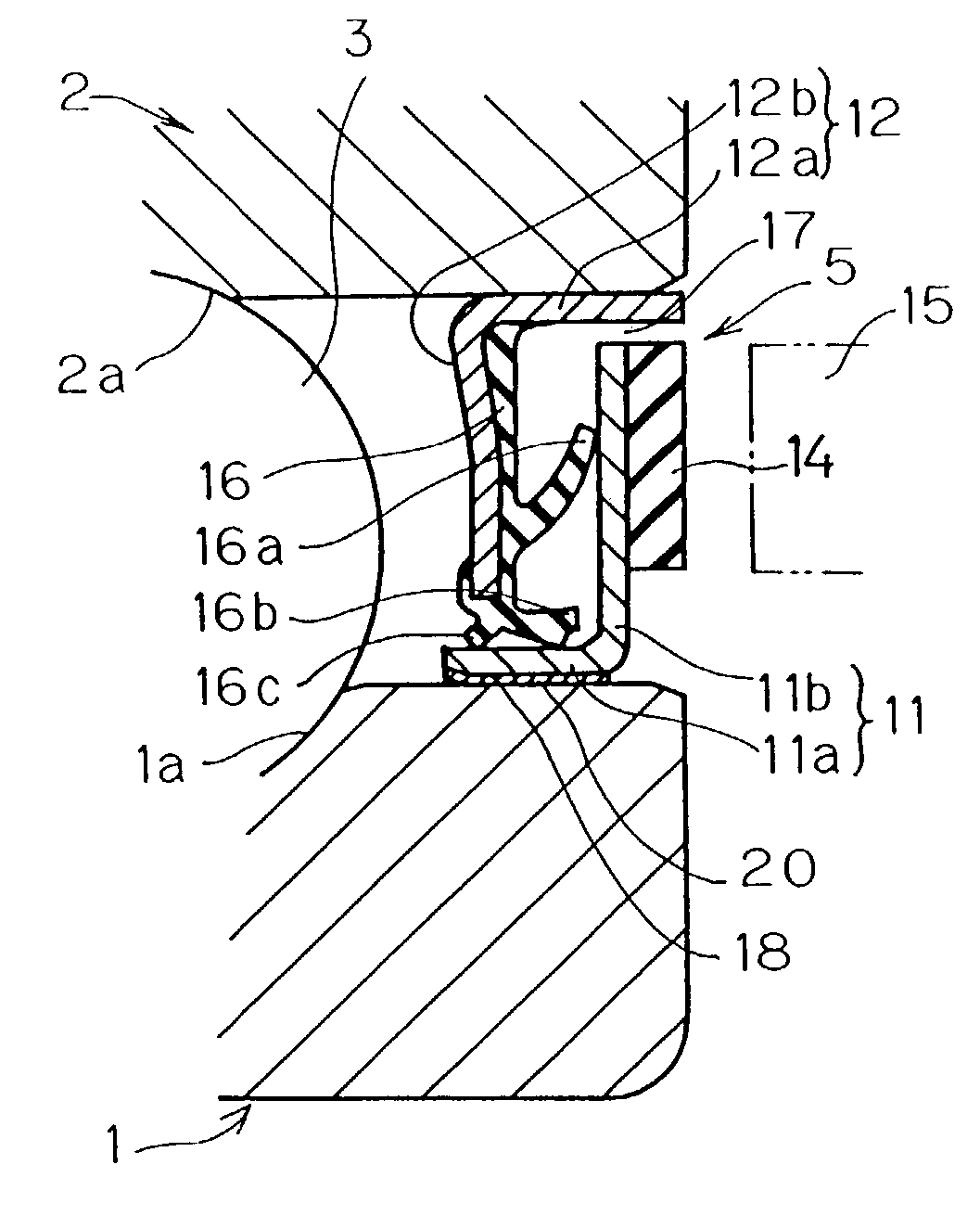 Wheel bearing and sealing device therefor