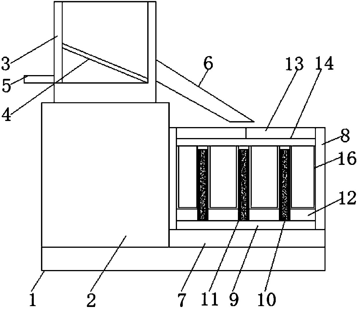 Sludge filtering and carbonation integrated equipment