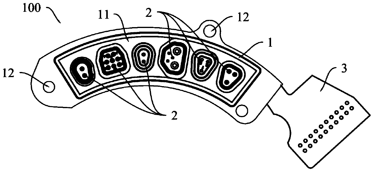 Integrated plug-in for motor, manufacturing method and motor