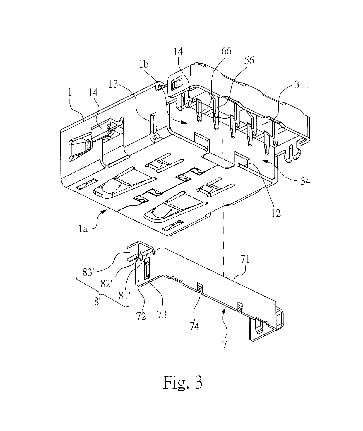 Electrical receptacle connector including a baffle plate