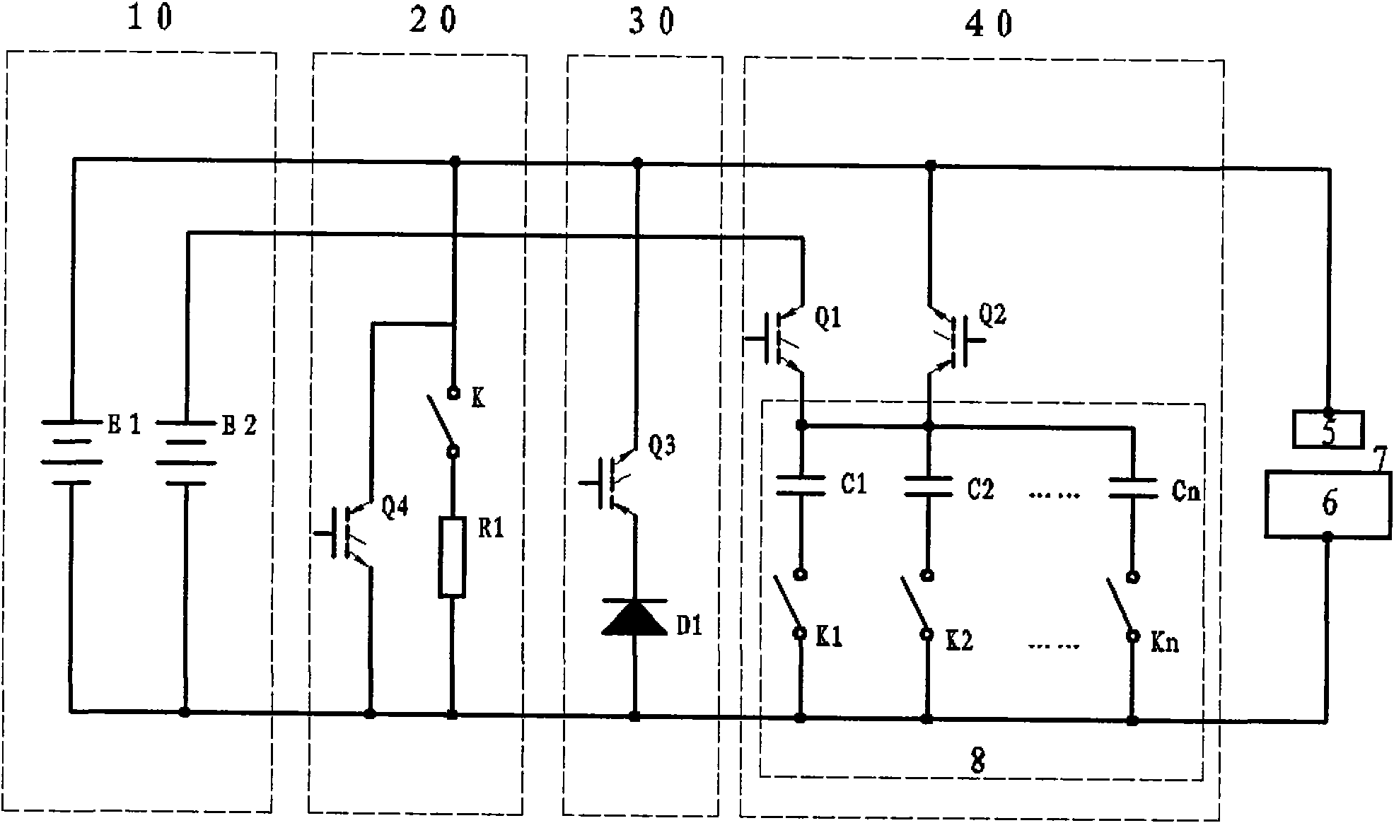 Discharge circuit of electrosparking power supply