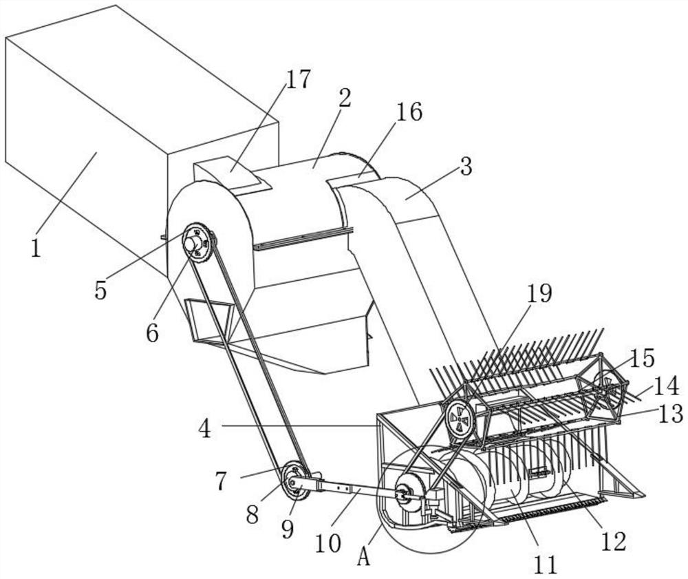 Crop straw harvesting and bundling machine and working method thereof