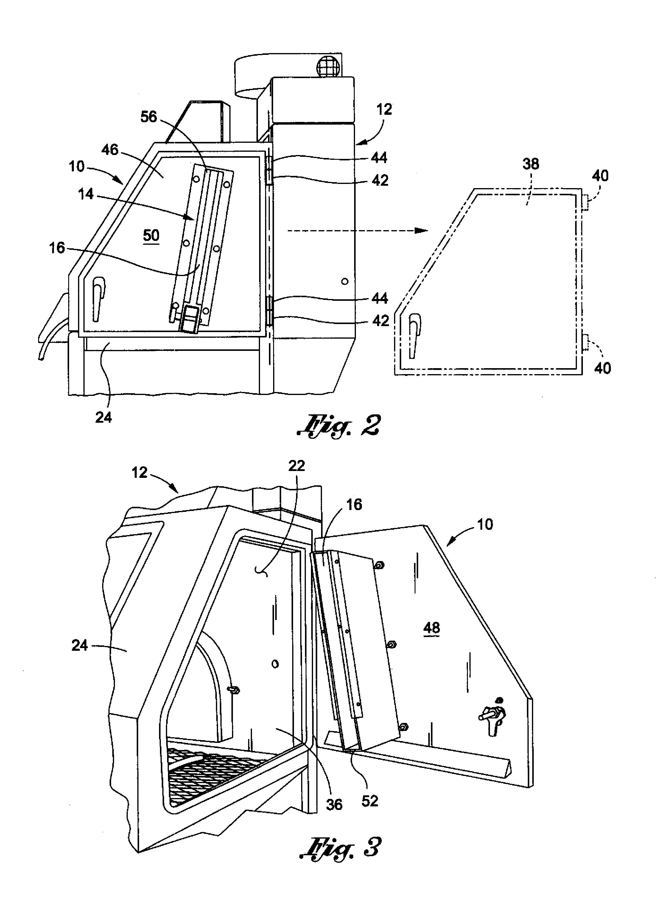 Removable high velocity blast cabinet vestibule