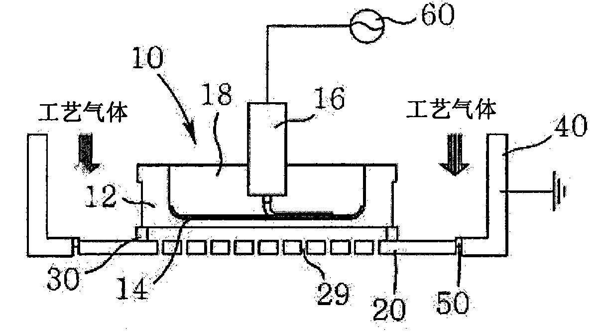 Surface treatment device and manufacture method of lower electrode assembly body of the device