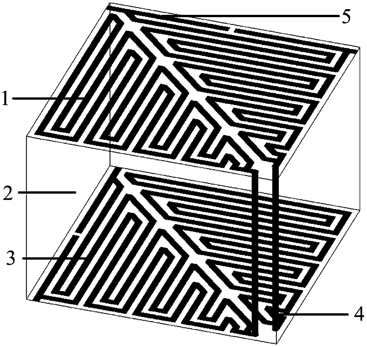 Frequency selection surface with miniaturized low frequency number ratio